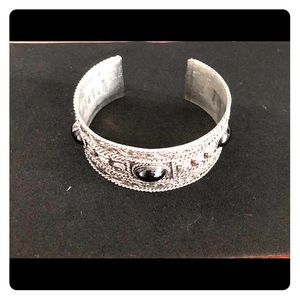 Silver and Black Tribal Cuff